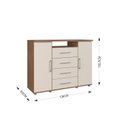 Ver imagem 2 de Comoda Sapateira 2 Portas 4 Gavetas 1 Nicho Gold Laranja/Freijó