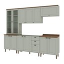 Ver imagem 3 de Cozinha Completa Modulada com Cristaleira e Balcão para Cooktop 100% MDF Iluminata Verde/Mint/Ébano