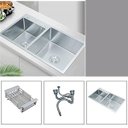 Ver mais imagens de Cuba Goumert Dupla Cozinha Luxo Escorredor Alimentos Louças Lava Escorre Limpa Pia Torneira Area Ext