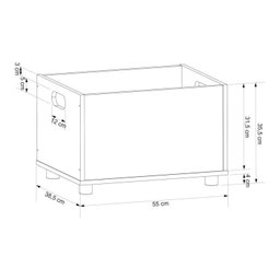 Quarto Infantil Completo com Cama Guarda Roupa Estante Mesa de Cabeceira e Baú Serelepe - 10