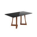 Ver imagem 4 de Mesa 6 Lugares Madeira Maciça com Vidro Canto Arredondado 160x90cm Jantar Anna