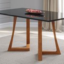 Ver imagem 2 de Mesa 6 Lugares Madeira Maciça com Vidro Canto Arredondado 160x90cm Jantar Anna