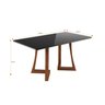 Mesa 6 Lugares Madeira Maciça com Vidro Canto Arredondado 160x90cm Jantar Anna - 5