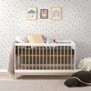 Ver imagem 1 de Berço Alecrim Branco e Carvalho Infantil para Quarto de Bebê Moderno Seguro Elegante Premium