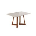 Ver imagem 5 de Mesa 4 Lugares Madeira Maciça com Vidro Canto Arredondado 136x90cm Jantar Anna