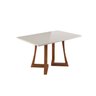 Mesa 4 Lugares Madeira Maciça com Vidro Canto Arredondado 136x90cm Jantar Anna - 5