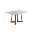 Ver imagem 6 de Mesa 4 Lugares Madeira Maciça com Vidro Canto Arredondado 136x90cm Jantar Anna
