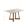 Mesa 4 Lugares Madeira Maciça com Vidro Canto Arredondado 136x90cm Jantar Anna - 6