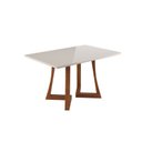 Ver imagem 2 de Mesa 4 Lugares Madeira Maciça com Vidro Canto Arredondado 136x90cm Jantar Anna