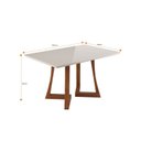 Ver imagem 3 de Mesa 4 Lugares Madeira Maciça com Vidro Canto Arredondado 136x90cm Jantar Anna