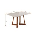 Ver imagem 3 de Mesa 4 Lugares Madeira Maciça com Vidro Canto Arredondado 136x90cm Jantar Anna