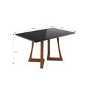 Ver imagem 3 de Mesa Anna Madeira Retangular 136x90cm Canto Arredondado com Vidro