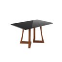 Ver imagem 1 de Mesa Anna Madeira Retangular 136x90cm Canto Arredondado com Vidro