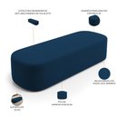 Ver imagem 5 de Cabeceira Cama Box Casal 140cm Lanna com Puff Recamier Doha W01 Suede Azul Marinho - Lyam Decor