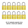 Kit com 10 Cadeados Papaiz 25mm Amarelo Ka1 - 2