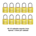 Ver imagem 2 de Kit com 10 Cadeados Papaiz 25mm Amarelo Ka1