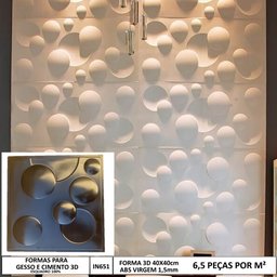 Molde Gesso 3d Eclipse Lunar 40x40 Abs 1,5mm Forma Para Gesso//Cimento/Concreto 3d IN651 - 1