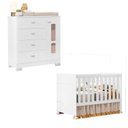 Ver imagem 2 de Quarto Completo Katatau para Quarto de Bebê 100% MDF com Cômoda Sapateira e Berço 3 em 1