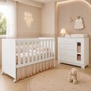 Ver imagem 1 de Quarto Completo Katatau para Quarto de Bebê 100% MDF com Cômoda Sapateira e Berço 3 em 1