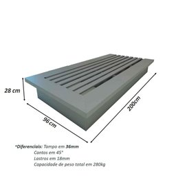 Cama Solteiro Cabeceira e Mesa C/ 2 Gavetas sob Medida Mdf Cor:cinza Sagrado - 10