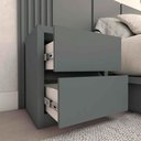Ver mais imagens de Cama Solteiro Cabeceira e Mesa C/ 2 Gavetas sob Medida Mdf Cor:cinza Sagrado