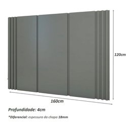 Cama Solteiro Cabeceira e Mesa C/ 2 Gavetas sob Medida Mdf Cor:cinza Sagrado - 11