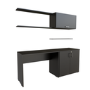 Ver imagem 2 de Escrivaninha Mesa Escritório com Armários 180cm e Prateleira