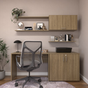 Ver imagem 1 de Escrivaninha Mesa Escritório com Armários 180cm e Prateleira