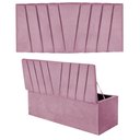 Ver imagem 1 de Kit Painel Cabeceira E Calçadeira Baú 140cm Casal Rosa Bebê