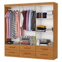 Ver imagem 3 de Guarda-roupa Solteiro Denver 6 Portas 6 Gavetas Cinamomo - Carioca Móveis