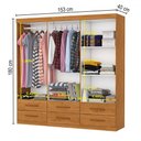 Ver imagem 4 de Guarda-roupa Solteiro Denver 6 Portas 6 Gavetas Cinamomo - Carioca Móveis