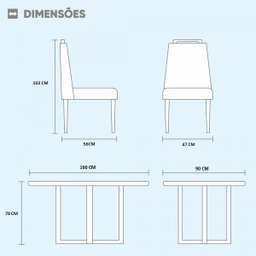 Conjunto Sala de Jantar Lisy 6 Lugares Madeira Maciça Tampo com Vidro Veludo Bege - 7