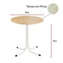 Ver imagem 4 de Mesa de Jantar Redonda 80cm Pinus com 4 Cadeiras Estofada Branca