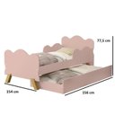 Ver imagem 3 de Mini Cama Angel com Auxiliar em MDF Rosa/Rose