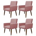 Ver imagem 1 de Kit 4 Poltronas Decorativa Sala e Quarto Nina Suede Herrero:rosa