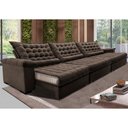 Ver imagem 1 de Sofá Retrátil e Reclinável 3,55m Molas Ensacadas Cama inBox Big Space com Bordado 3D Velusoft