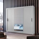 Ver imagem 1 de Guarda Roupa Solteiro com Pés 3 Portas de Correr 4 Gavetas Luna