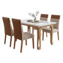 Ver imagem 1 de Conjunto Sala de Jantar Mesa 1,20m com Vidro Nadine 4 Cadeiras Montreal