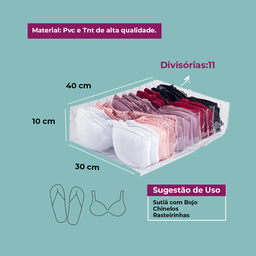 Colmeia Organizadora para Gaveta, Closet e Armários Grande com 11 Nichos 10x40x30:Rosa - 2