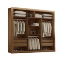 Ver imagem 2 de Guarda Roupa Casal 3 Portas 4 Gavetas MDF com Pés e Espelho Betha