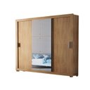 Ver imagem 3 de Guarda Roupa Casal 3 Portas 4 Gavetas MDF com Pés e Espelho Betha