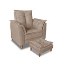 Ver imagem 2 de Poltrona Confortável para Amamentação com Puff Fibras Macias Capuccino