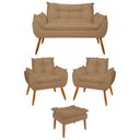 Ver imagem 1 de Kit 02 Poltronas + Namoradeira + Puff Opala Balaqui Decor Capuccino