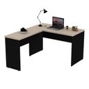 Ver imagem 2 de Escrivaninha Mesa Escritório em L Tampo 120cm Carvalho Bege