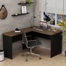 Escrivaninha Mesa Escritório em L Tampo 120cm Nogal - 1