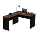 Ver imagem 3 de Escrivaninha Mesa Escritório em L Tampo 120cm Nogal Marrom