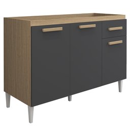 Balcão Naiomi 3 Portas 1 Gaveta 120CM sem Tampo Aramóveis - 1