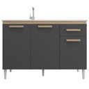 Ver imagem 3 de Balcão Naiomi 3 Portas 1 Gaveta 120CM sem Tampo Aramóveis