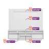 Rack Araçatuba com Painel Aurora para TV até 60'' Nature/Off White - Linea - 5