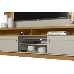 Rack Araçatuba com Painel Aurora para TV até 60'' Nature/Off White - Linea - 9